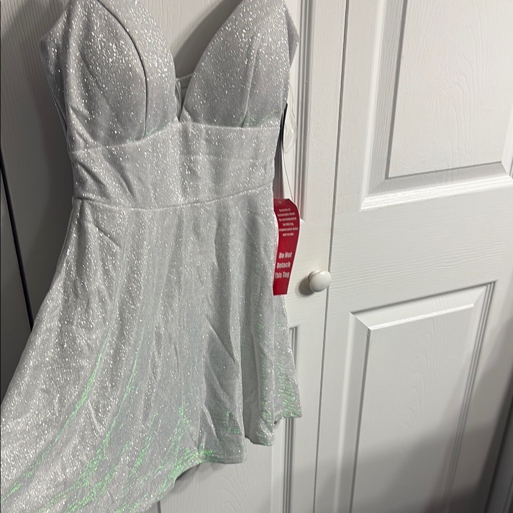Sparkling Silver Mini Dress